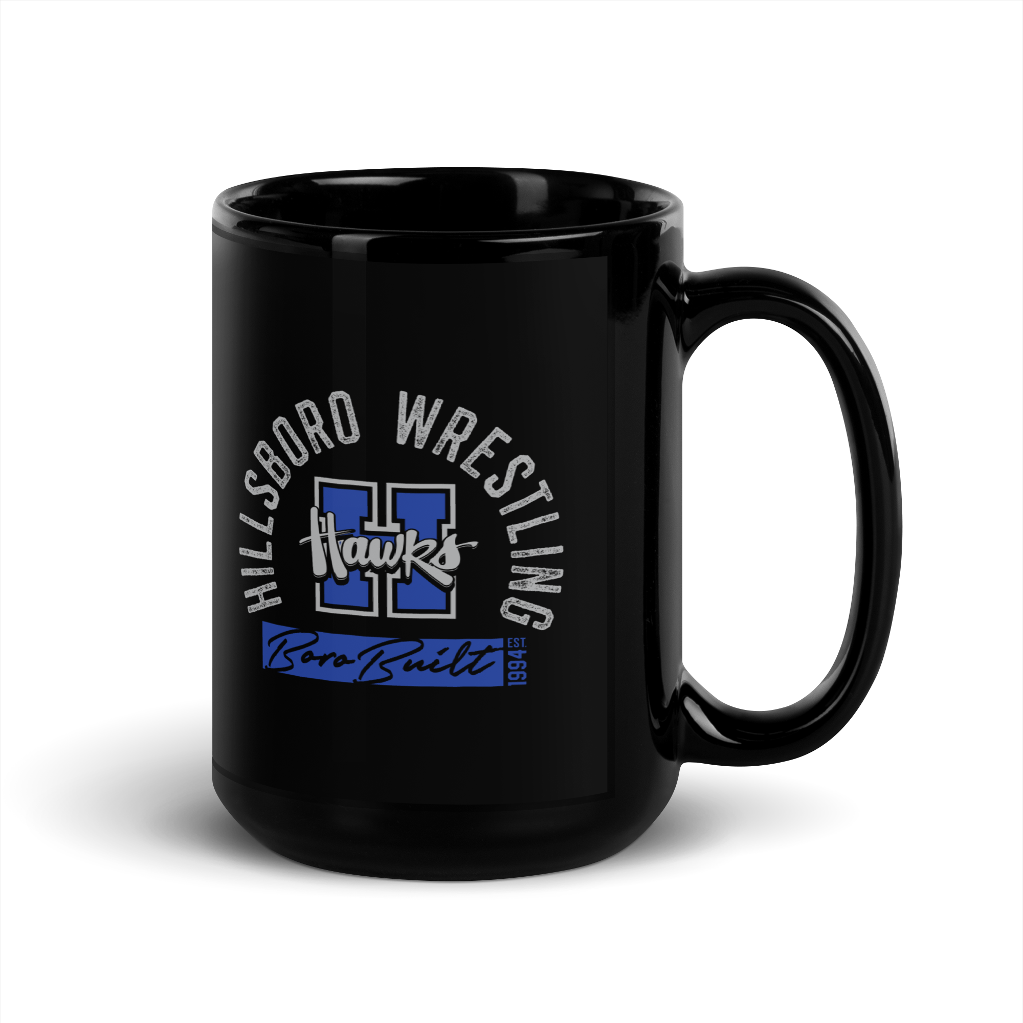 Hillsboro High School  Wrestling Black Glossy Mug