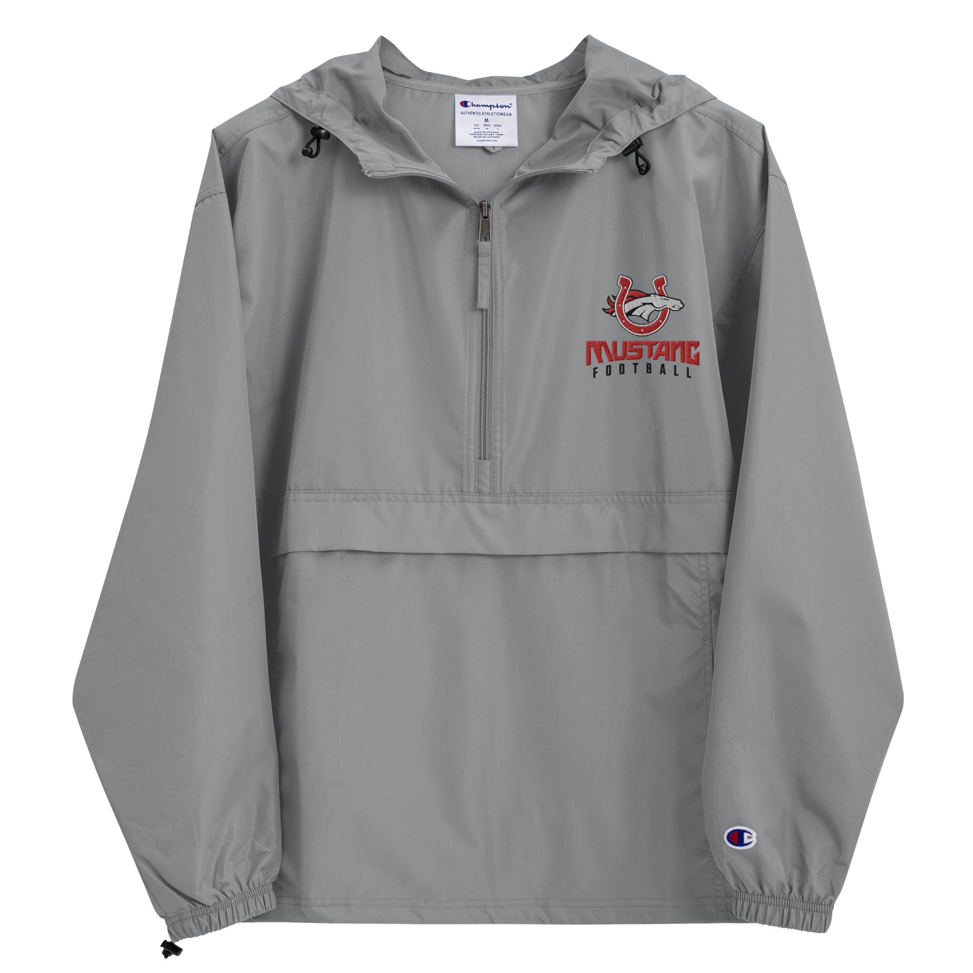 Palmetto Middle Football Embroidery-Grey Embroidered Champion Packable Jacket