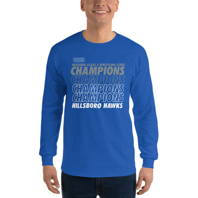 Hillsboro High School  Champions - Royal Mens Long Sleeve Shirt