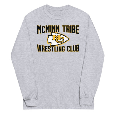 McMinn Tribe Wrestling Club  Grey Mens Long Sleeve Shirt