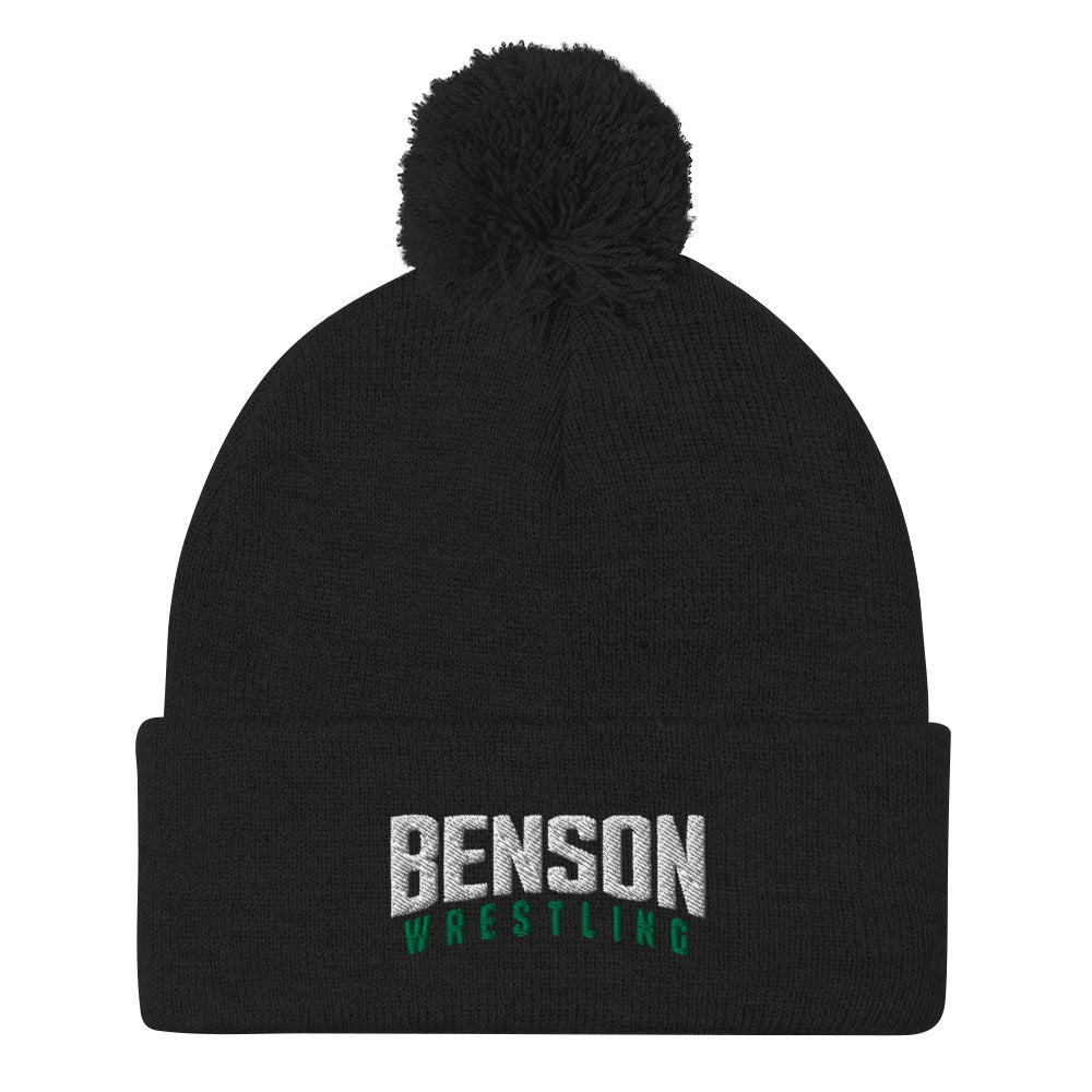 Benson Wrestling  Pom-Pom Knit Cap