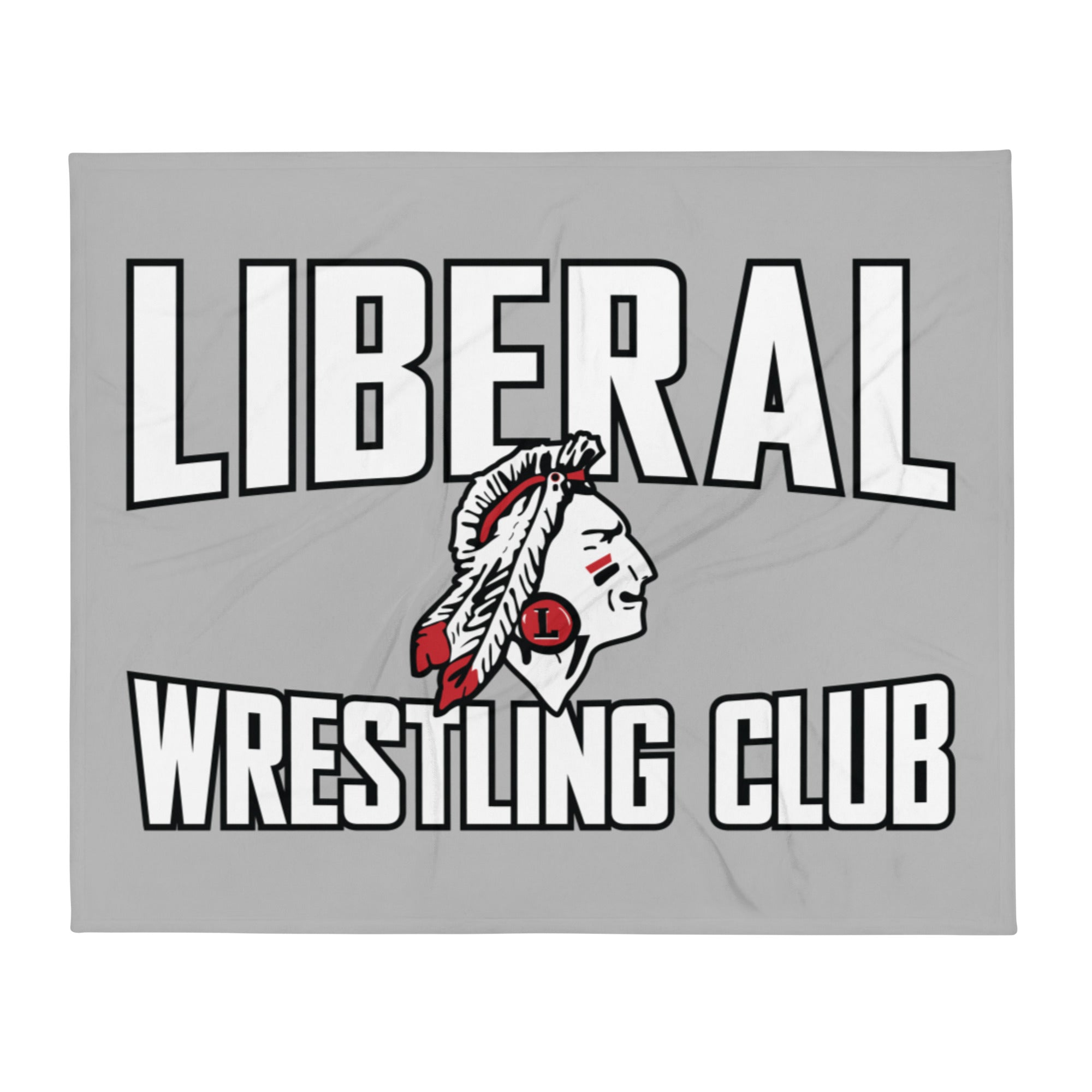 Liberal Wrestling Club Grey Throw Blanket