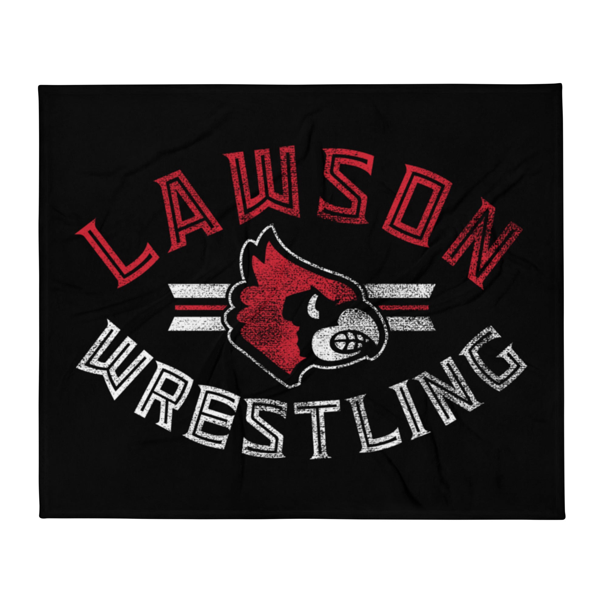 Lawson Wrestling Black  Throw Blanket 50 x 60