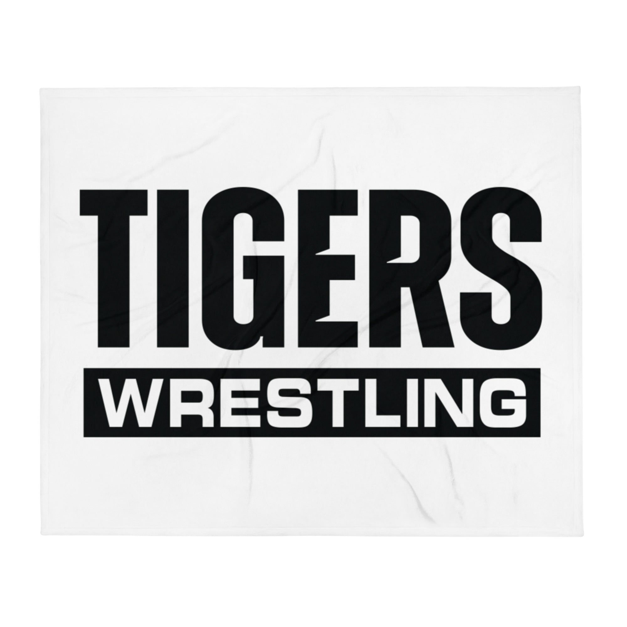 Plattsburg High School Wrestling White Throw Blanket 50 x 60