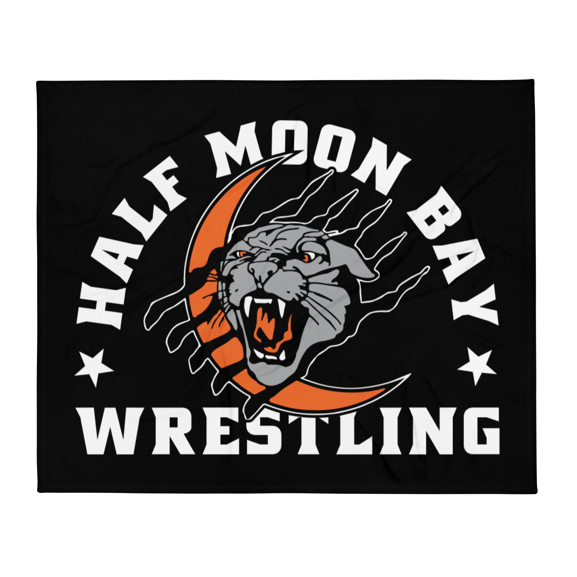 Half Moon Bay Wrestling MASCOT Throw Blanket 50 x 60