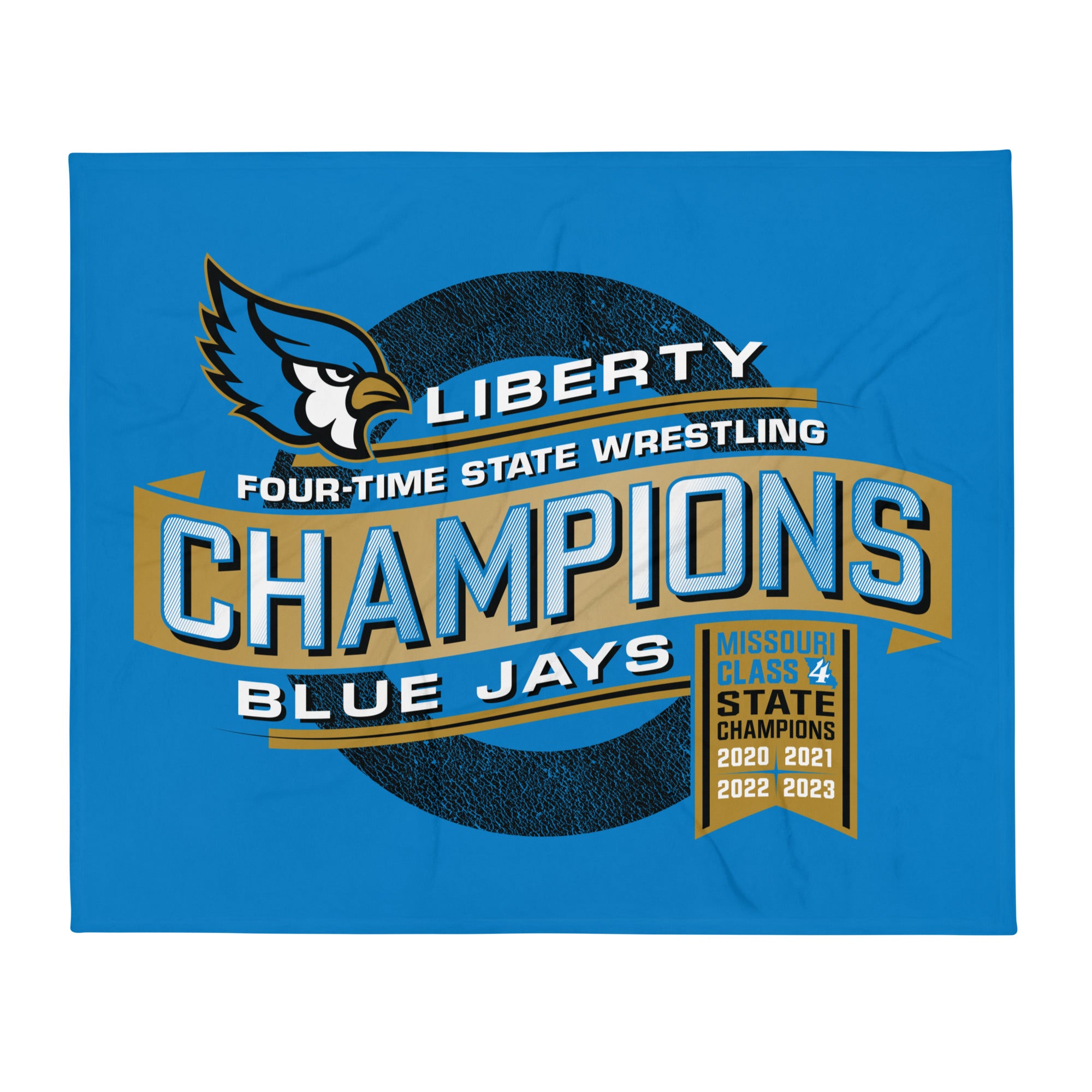 Liberty State Wrestling Champs Royal Design Throw Blanket 50 x 60