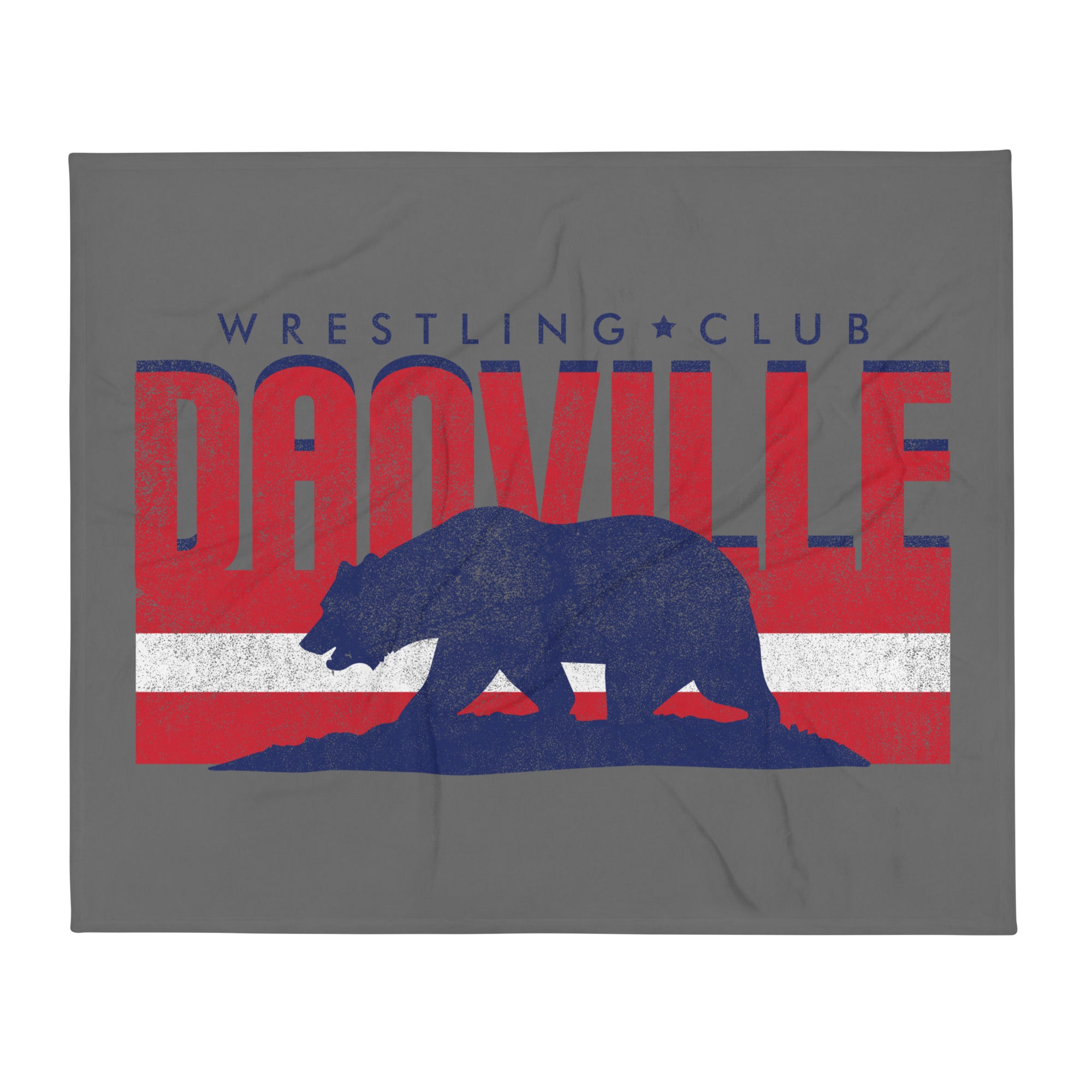Danville Wrestling Club Grey Throw Blanket 50 x 60
