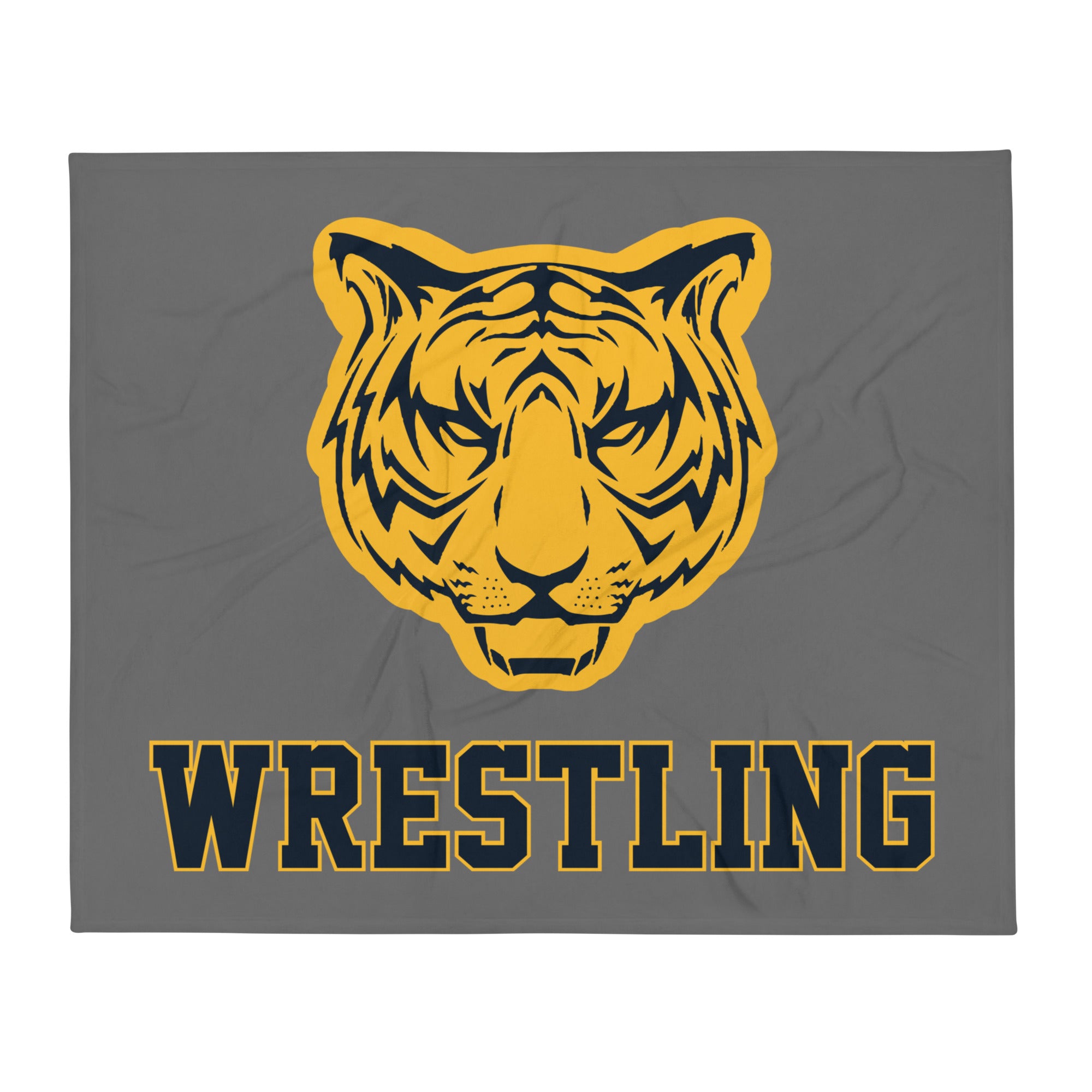 Burlington-Edison HS Wrestling Tiger  Throw Blanket 50 x 60