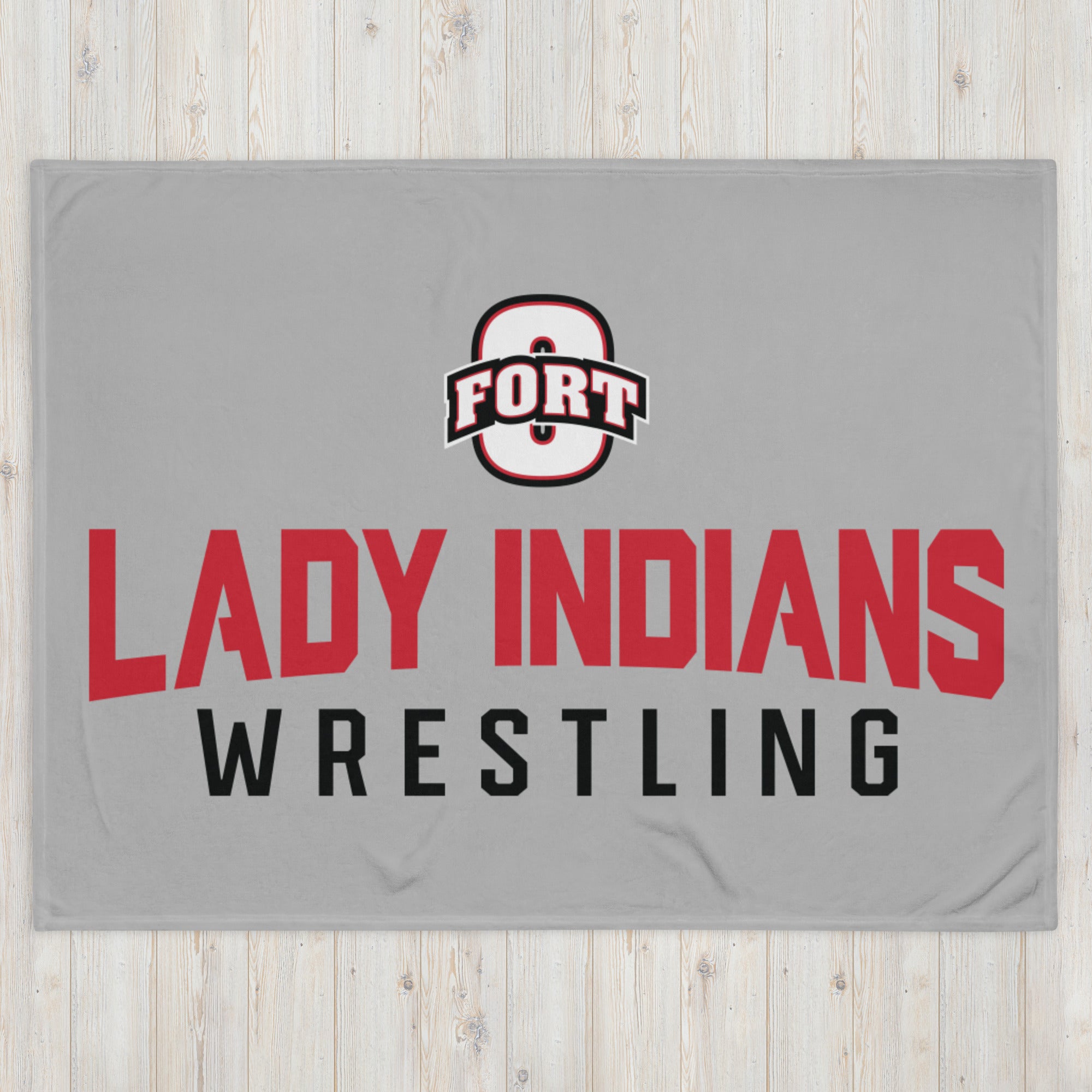 Fort Osage Wrestling Lady Indians  Throw Blanket