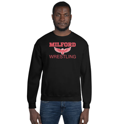 Milford Takedown Club  Red Text Unisex Crew Neck Sweatshirt