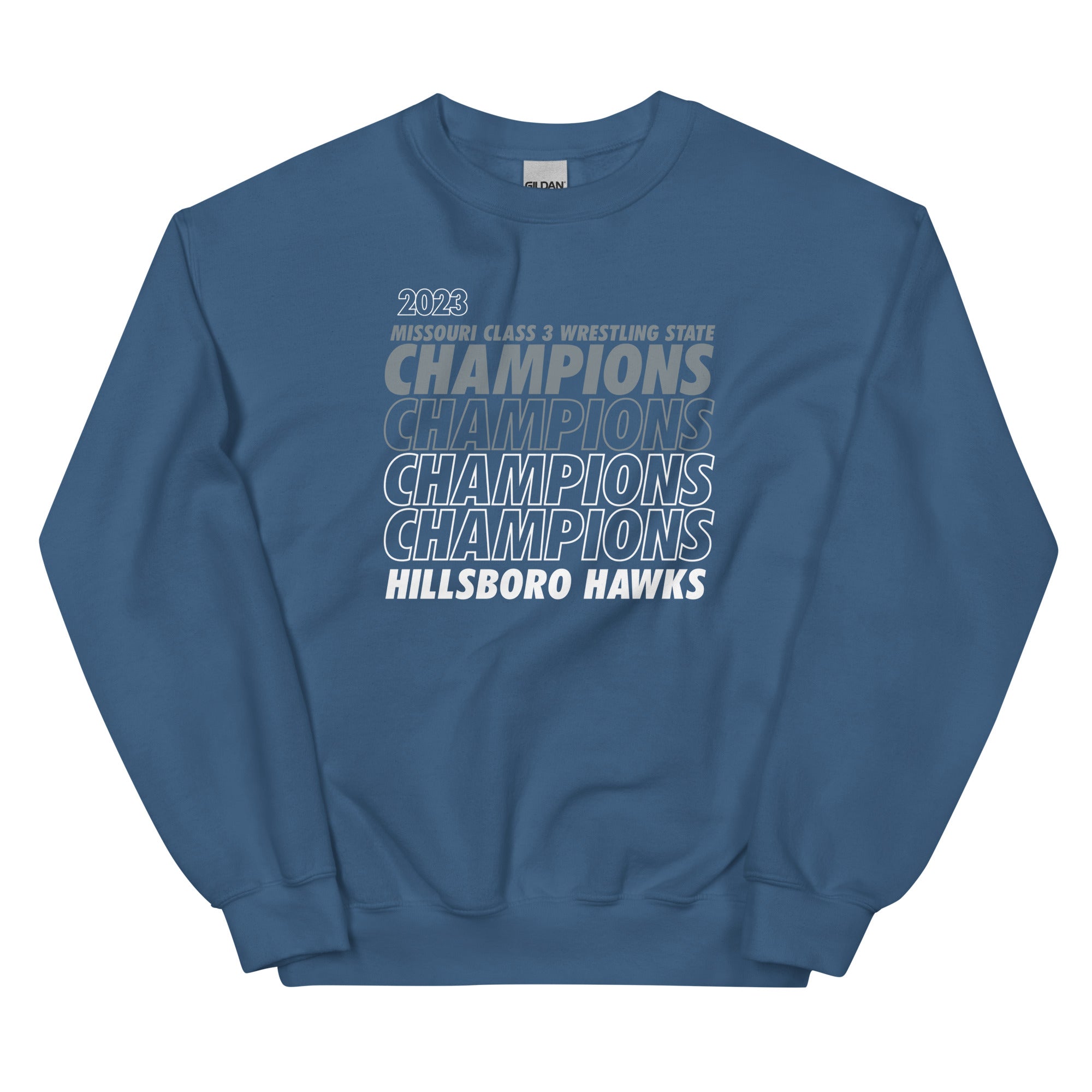 Hillsboro High School  Champions - Royal Unisex Crew Neck Sweatshirt