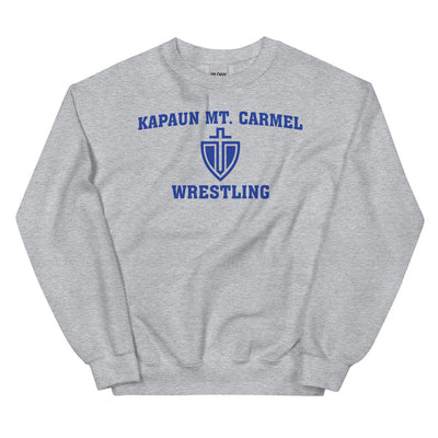 Kapaun Mt. Carmel Wrestling Black/Grey/White Unisex Crew Neck Sweatshirt