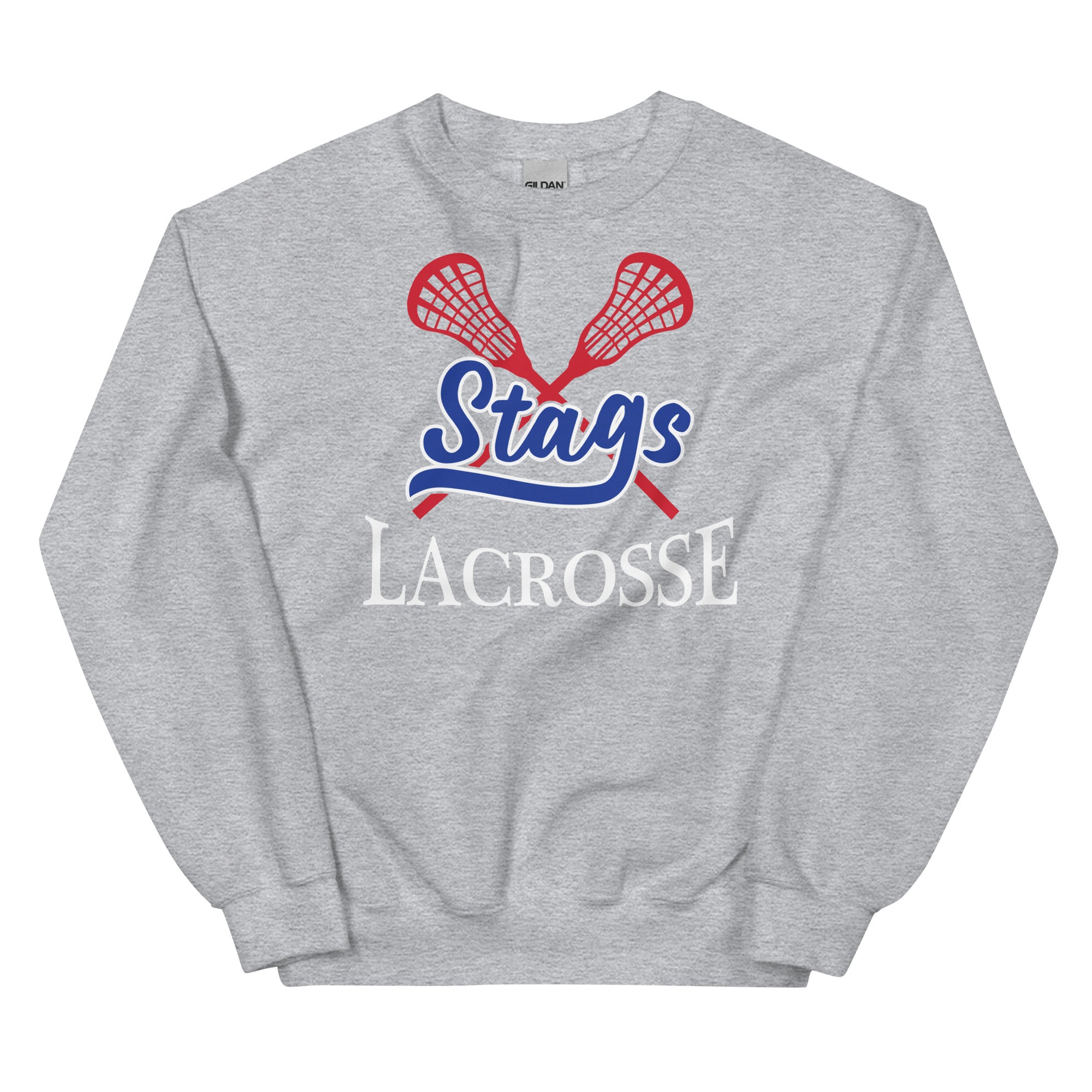 Stags Lacrosse Grey Unisex Crew Neck Sweatshirt