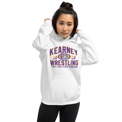 Kearney Wrestling Girls State Champs White Unisex Heavy Blend Hoodie