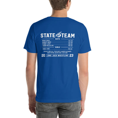 Lone Jack HS Wrestling State Shirts 2023 Unisex Staple T-Shirt