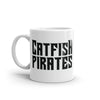 Catfish Pirates White glossy mug