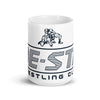OE-STA Wrestling Club White glossy mug