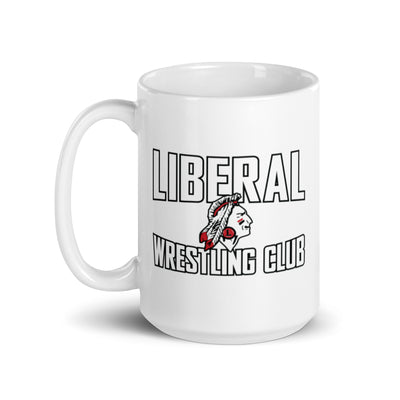 Liberal Wrestling Club White glossy mug