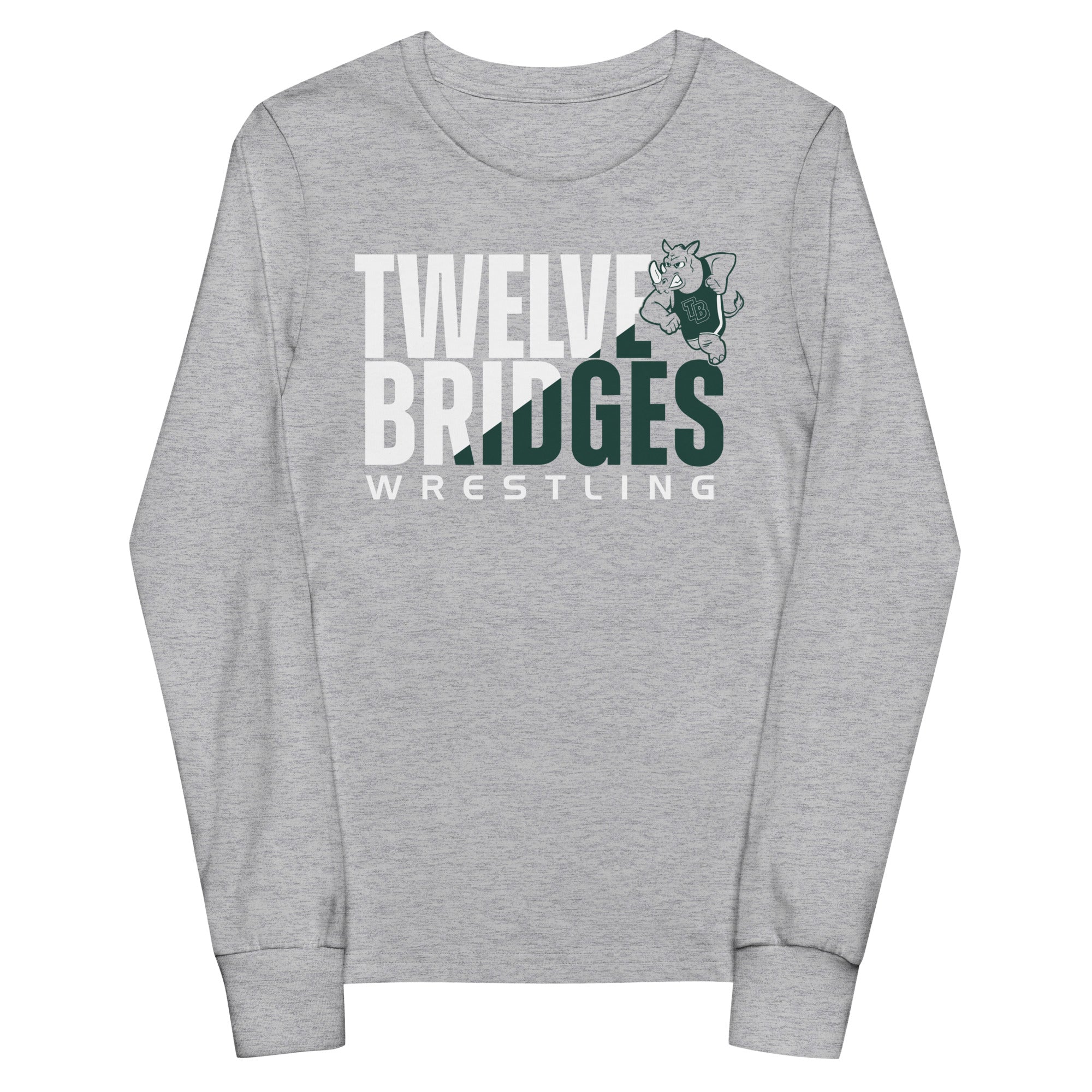 Twelve Bridges Wrestling Grey Youth Long Sleeve Tee