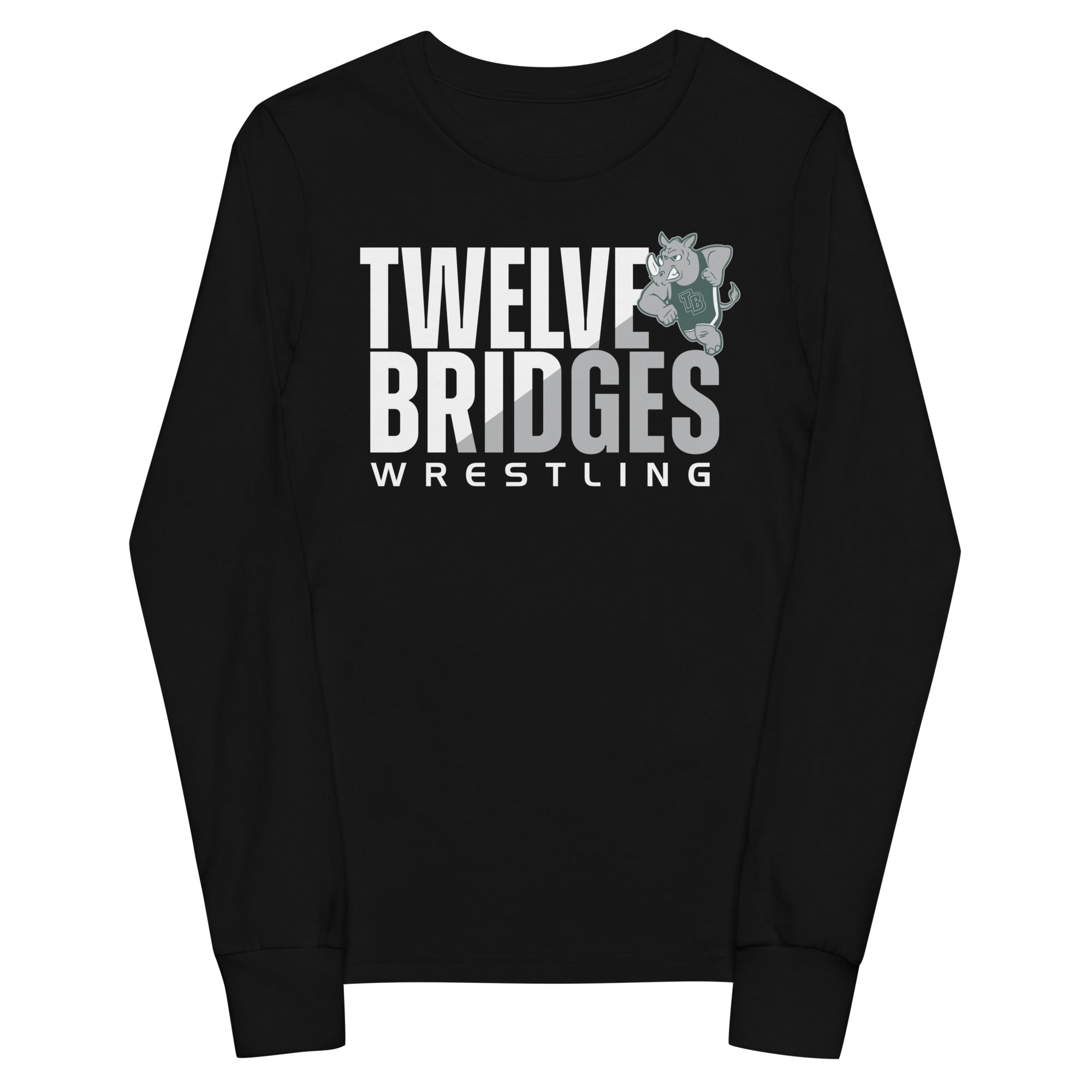 Twelve Bridges Wrestling Black Youth Long Sleeve Tee