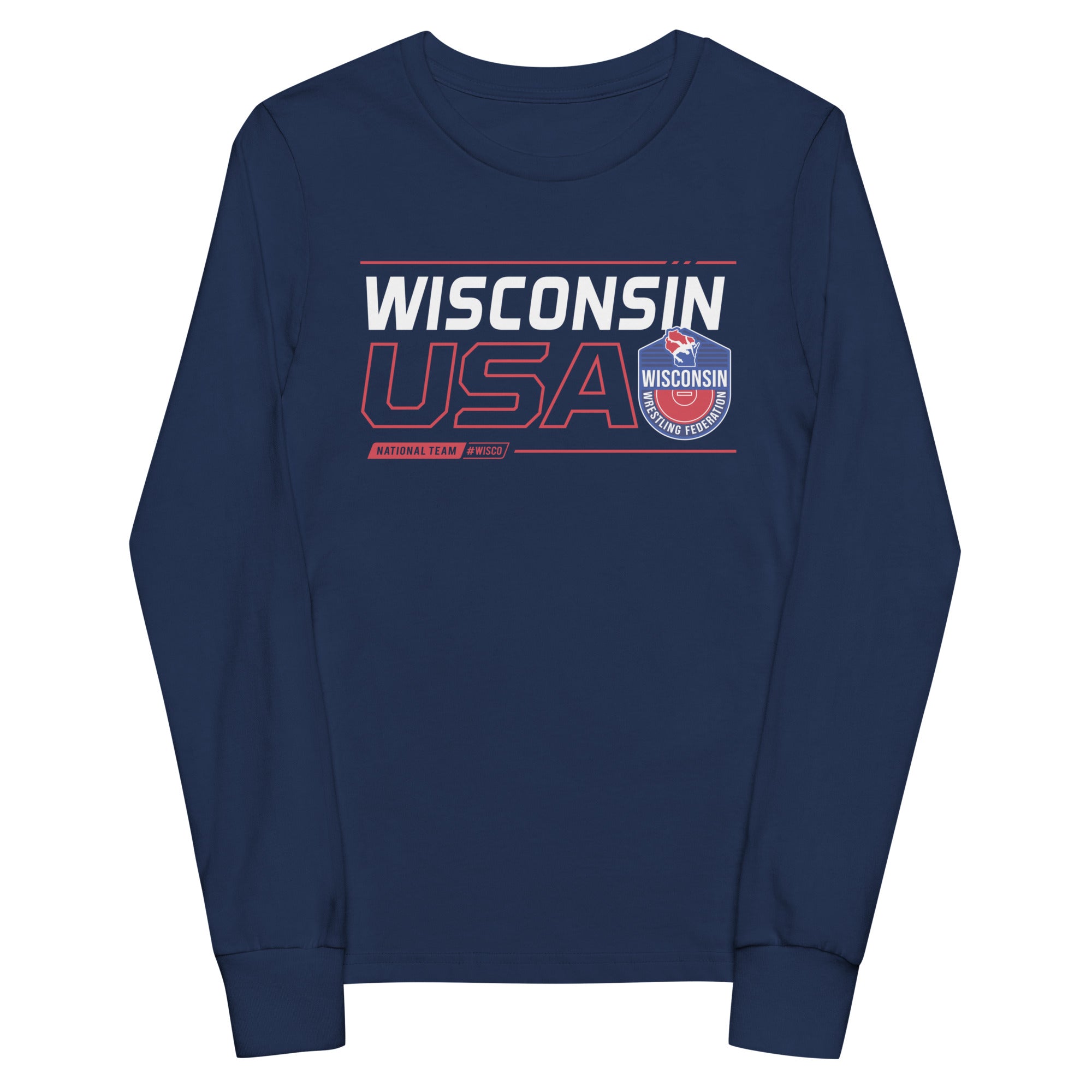 Wisconsin Wrestling Federation Wrestling 2023 Stack Youth Long Sleeve Tee