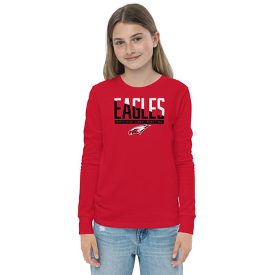 Maize HS Wrestling Eagles Red Youth Long Sleeve Tee