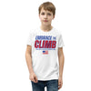 Greater Heights Wrestling Embrace the Climb 3 Youth Staple Tee