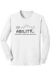 ABILITY KC Port & Company Youth Long Sleeve Core Cotton Tee. PC54YLS