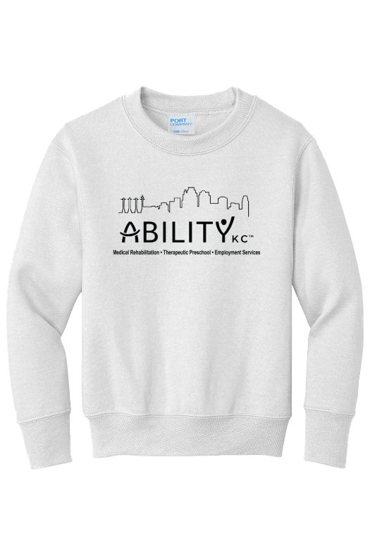 ABILITY KC Port & Company - Youth Core Fleece Crewneck Sweatshirt. PC90Y