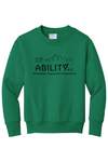 ABILITY KC Port & Company - Youth Core Fleece Crewneck Sweatshirt. PC90Y