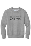 ABILITY KC Port & Company - Youth Core Fleece Crewneck Sweatshirt. PC90Y