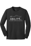 ABILITY KC Port & Company Youth Long Sleeve Core Cotton Tee. PC54YLS