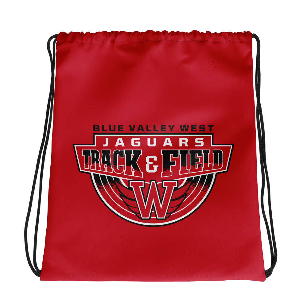 Blue Valley West Track & Field All-Over Print Drawstring Bag
