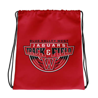 Blue Valley West Track & Field All-Over Print Drawstring Bag