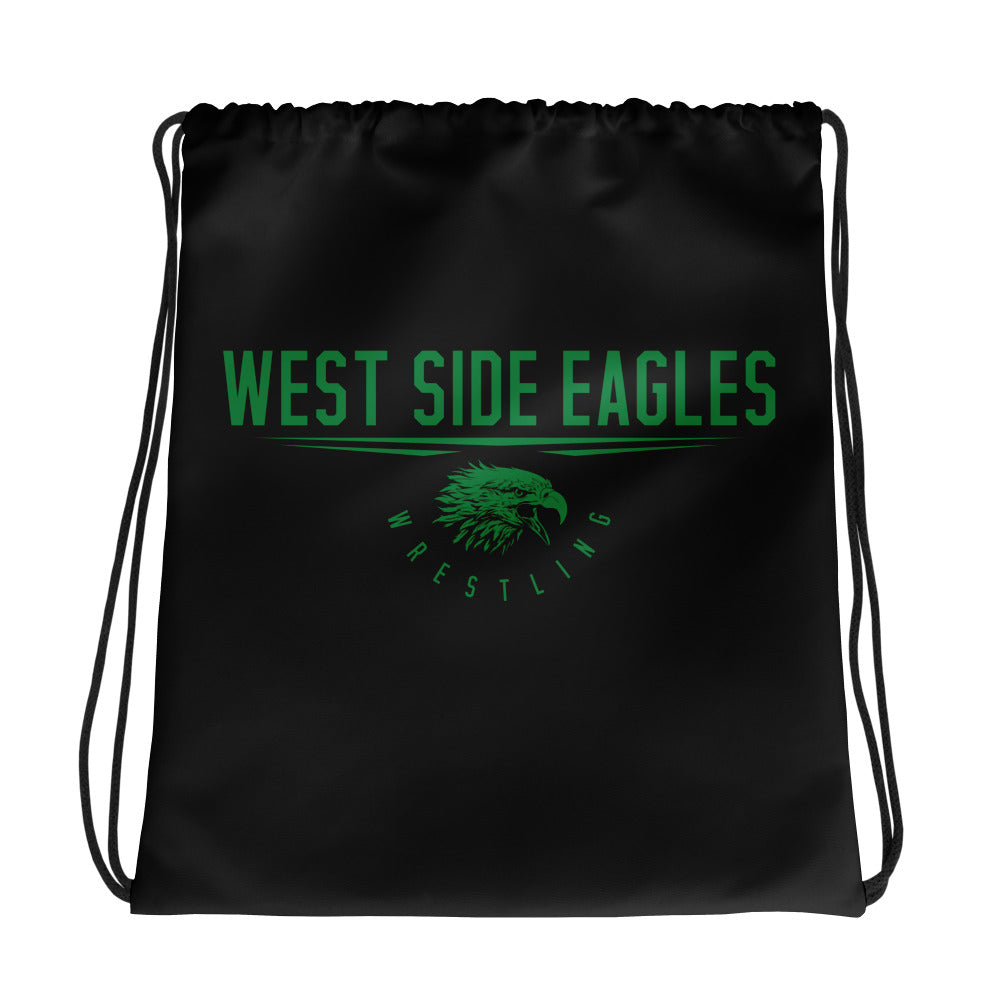 West Side Eagles Wrestling All-Over Print Drawstring Bag