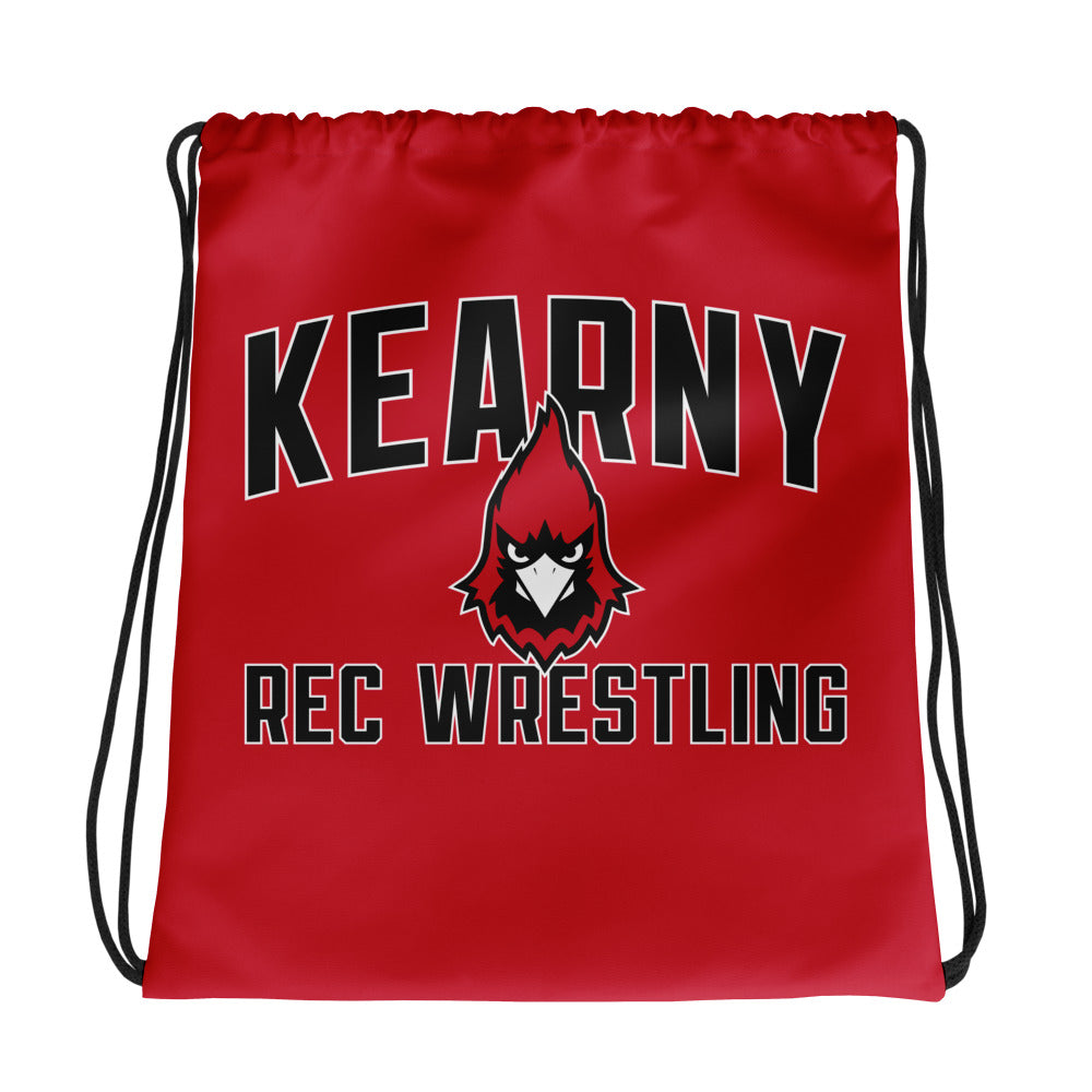 Kearny Rec Wrestling All-Over Print Drawstring Bag