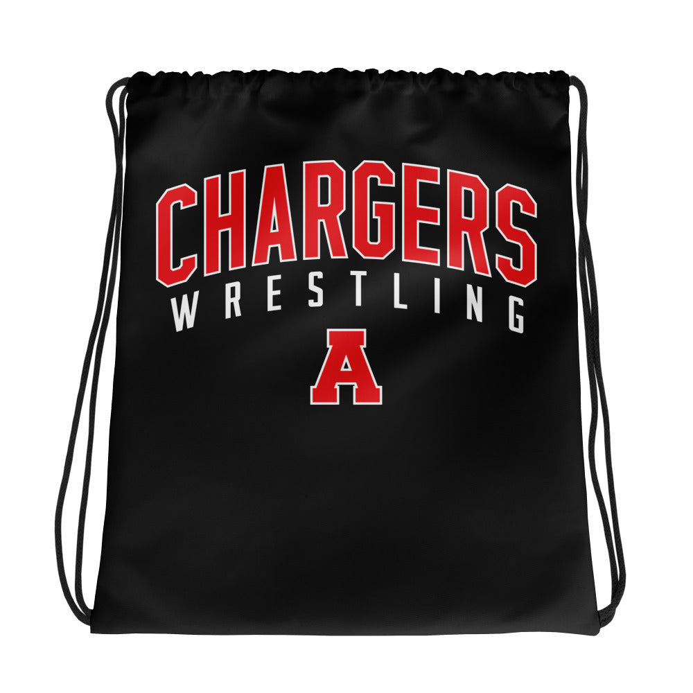 Albuquerque Academy Wrestling All-Over Print Drawstring Bag