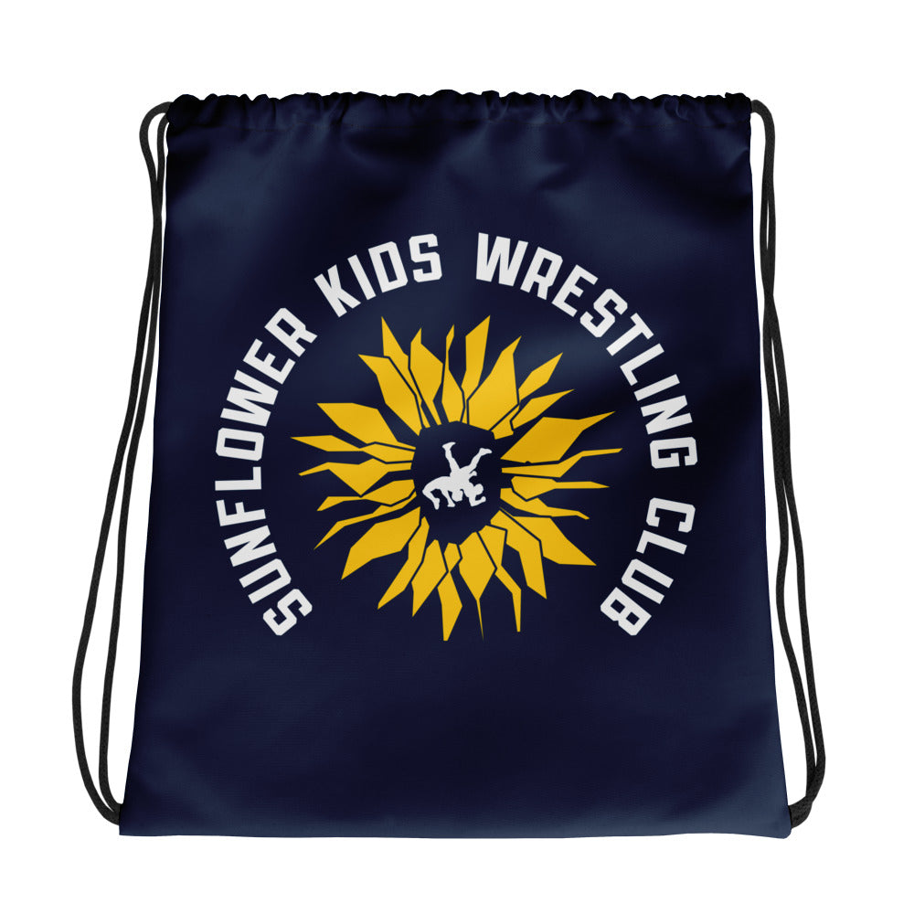 Sunflower Kids Wrestling Club All-Over Print Drawstring Bag