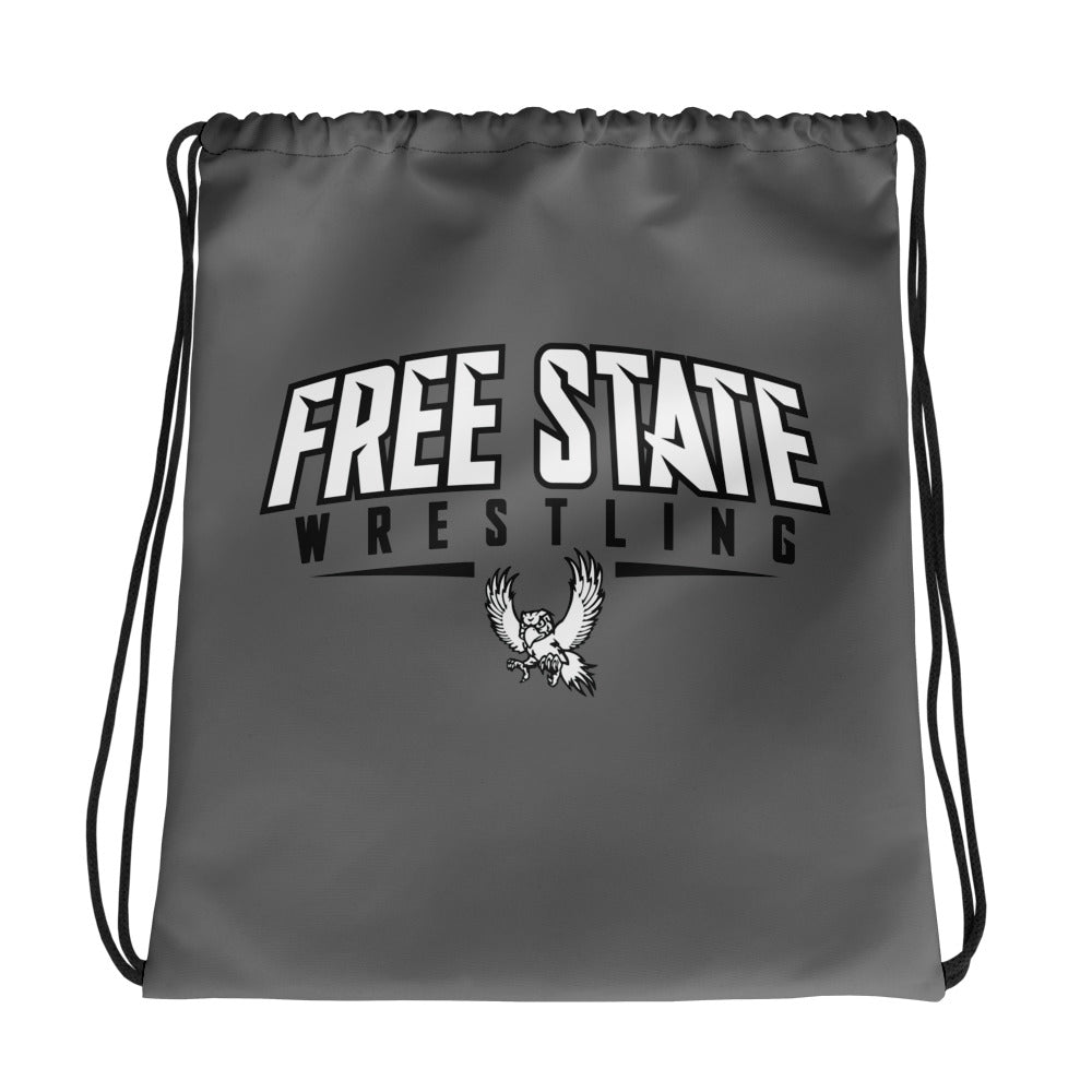 Lawrence Free State Wrestling All-Over Print Drawstring Bag
