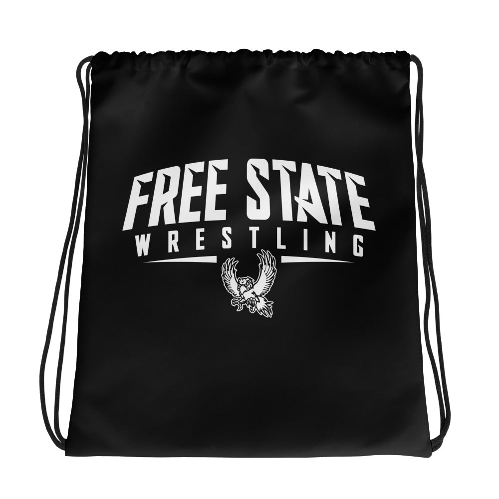 Lawrence Free State Wrestling All-Over Print Drawstring Bag