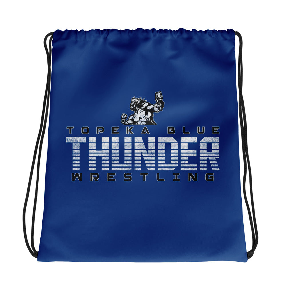 Topeka Blue Thunder Wrestling Drawstring bag