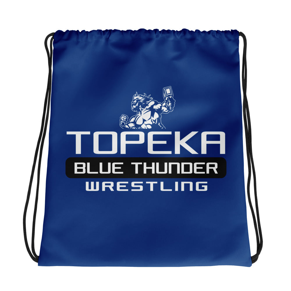 Topeka Blue Thunder Wrestling Drawstring bag