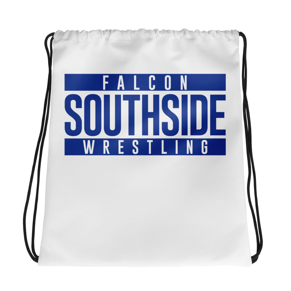 Olathe South Wrestling All-Over Print Drawstring Bag
