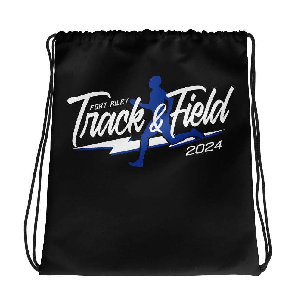Fort Riley Track & Field All-Over Print Drawstring Bag