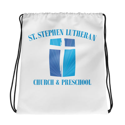 St. Stephen Lutheran Church Full Logo All-Over Print Drawstring Bag