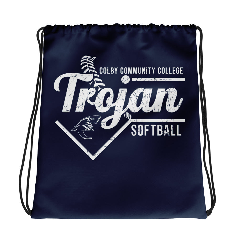 Colby Community College Softball All-Over Print Drawstring Bag