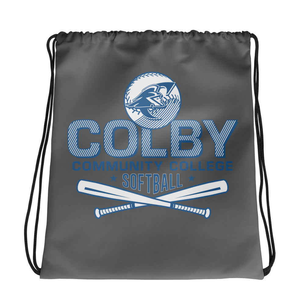 Colby Community College Softball All-Over Print Drawstring Bag