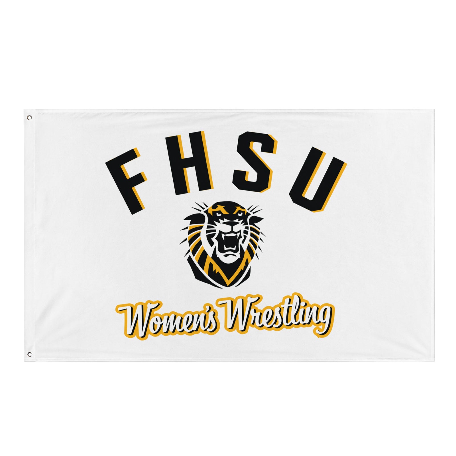 Fort Hays Women's Wrestling Grey All-Over Print Flag