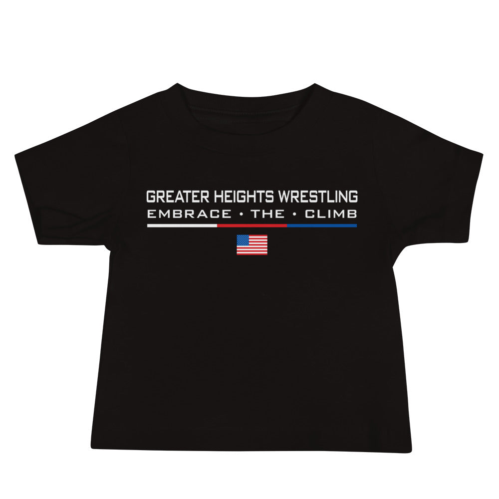 Greater Heights Wrestling Embrace The Climb 2 Baby Jersey Short Sleeve Tee