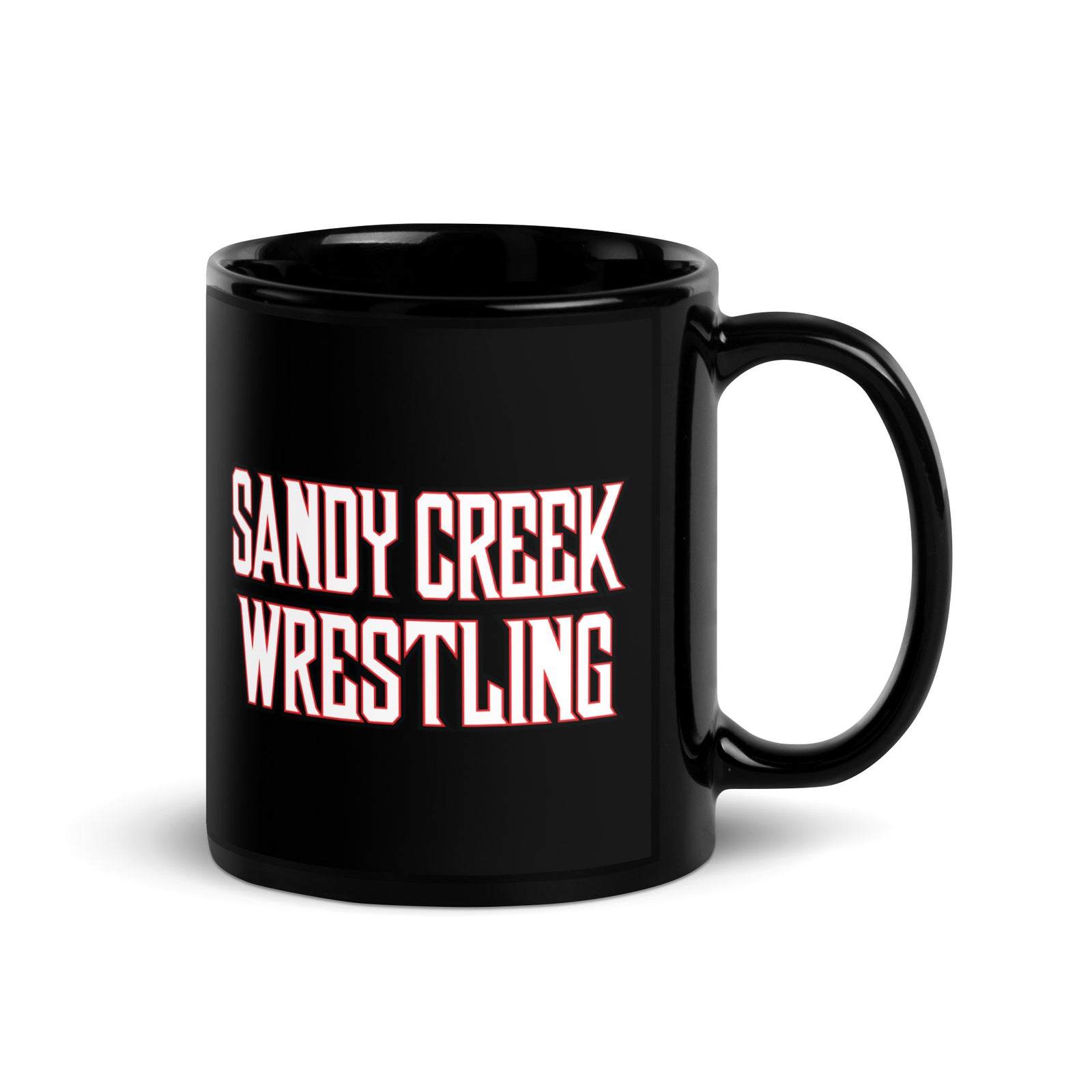 Sandy Creek Wrestling Black Glossy Mug